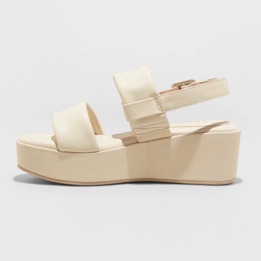 Size 6  Platform Sandals Cream/White - Picture 2 of 10